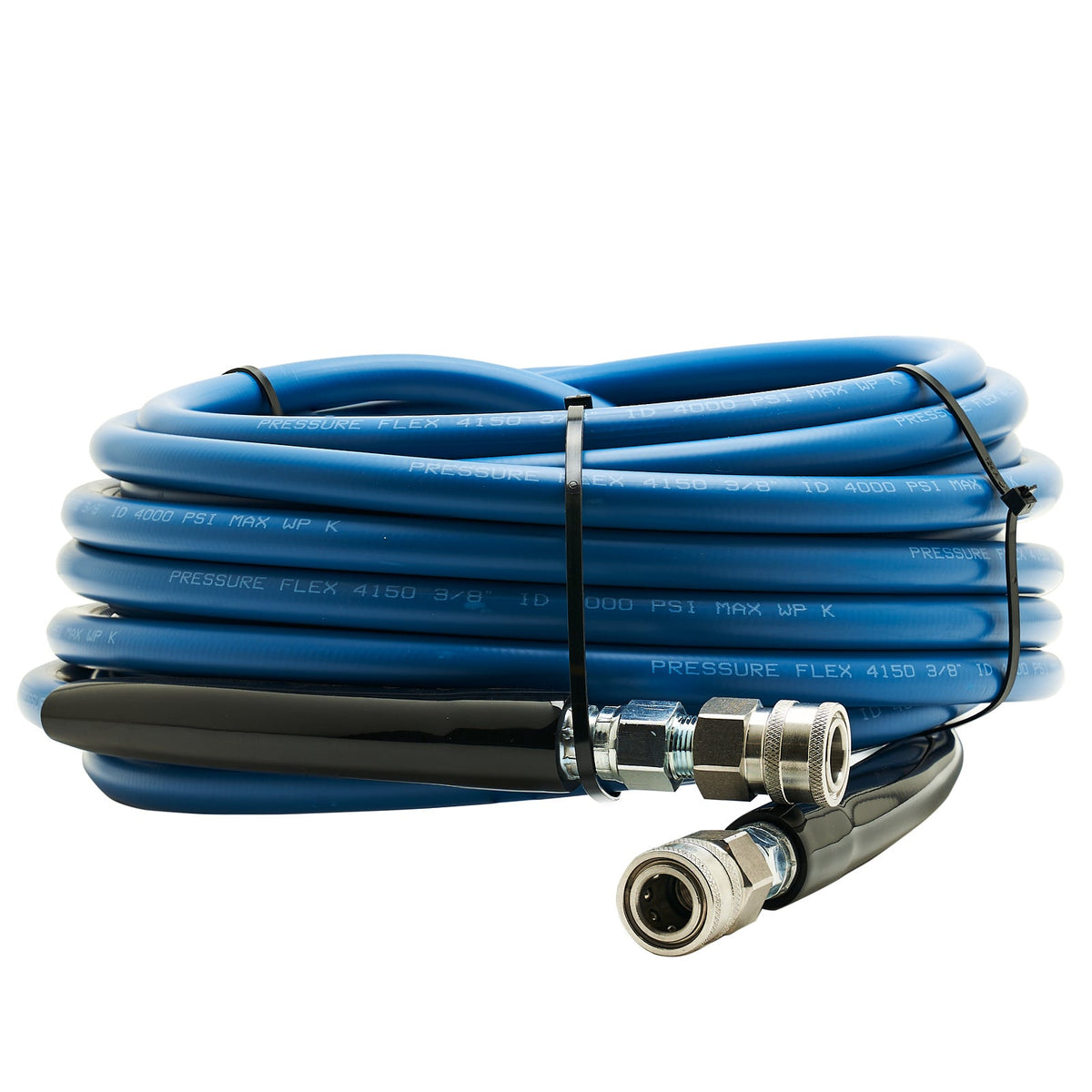 3/8" Kobrajet Smooth Blue Hose, 4300 PSI, 50 FT, Non-Marked, Stainless Steel Couplers.