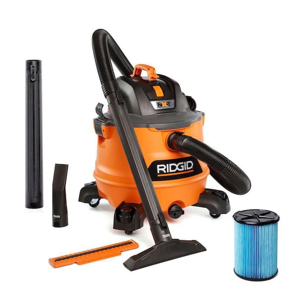 RIDGID 14 Gal. 6.0 Peak HP NXT Shop Vacuum Wet Dry Vac with Fine Dust Filter, Locking Hose, Wands and Attachments HD1400