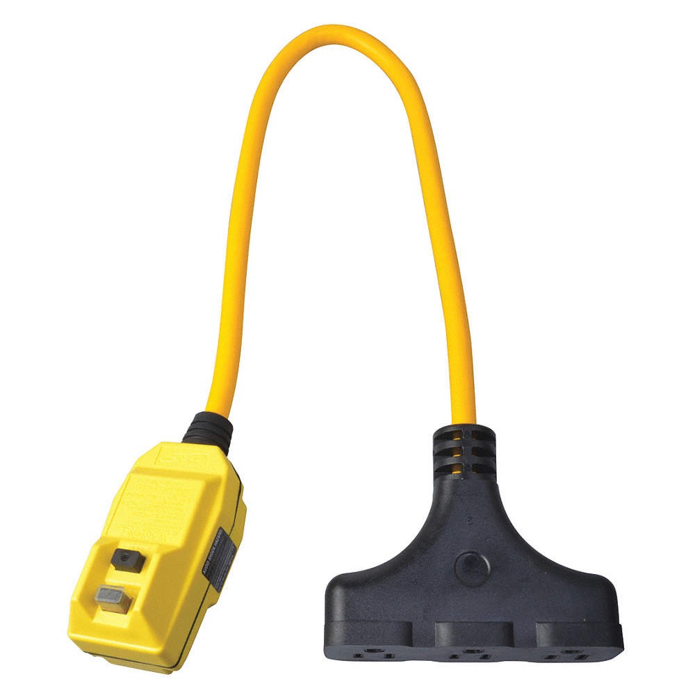 SOUTHWIRE 14880118-2 Plug-In GFCI w/Cord,25ft,15A,Yel,120V 9MG38|358564488389