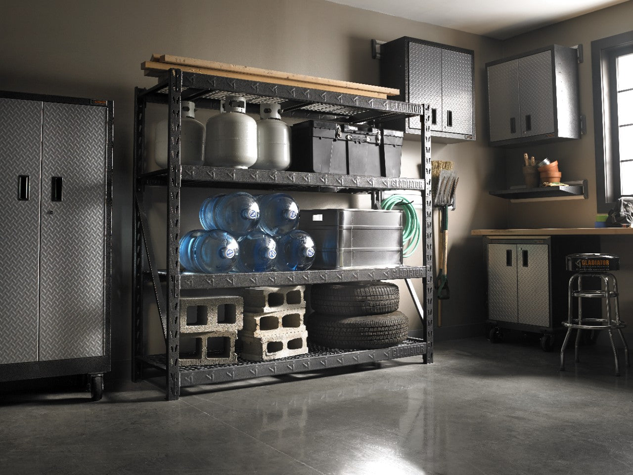 77" Wide Heavy Duty Rack with Four 24" Deep Shelves